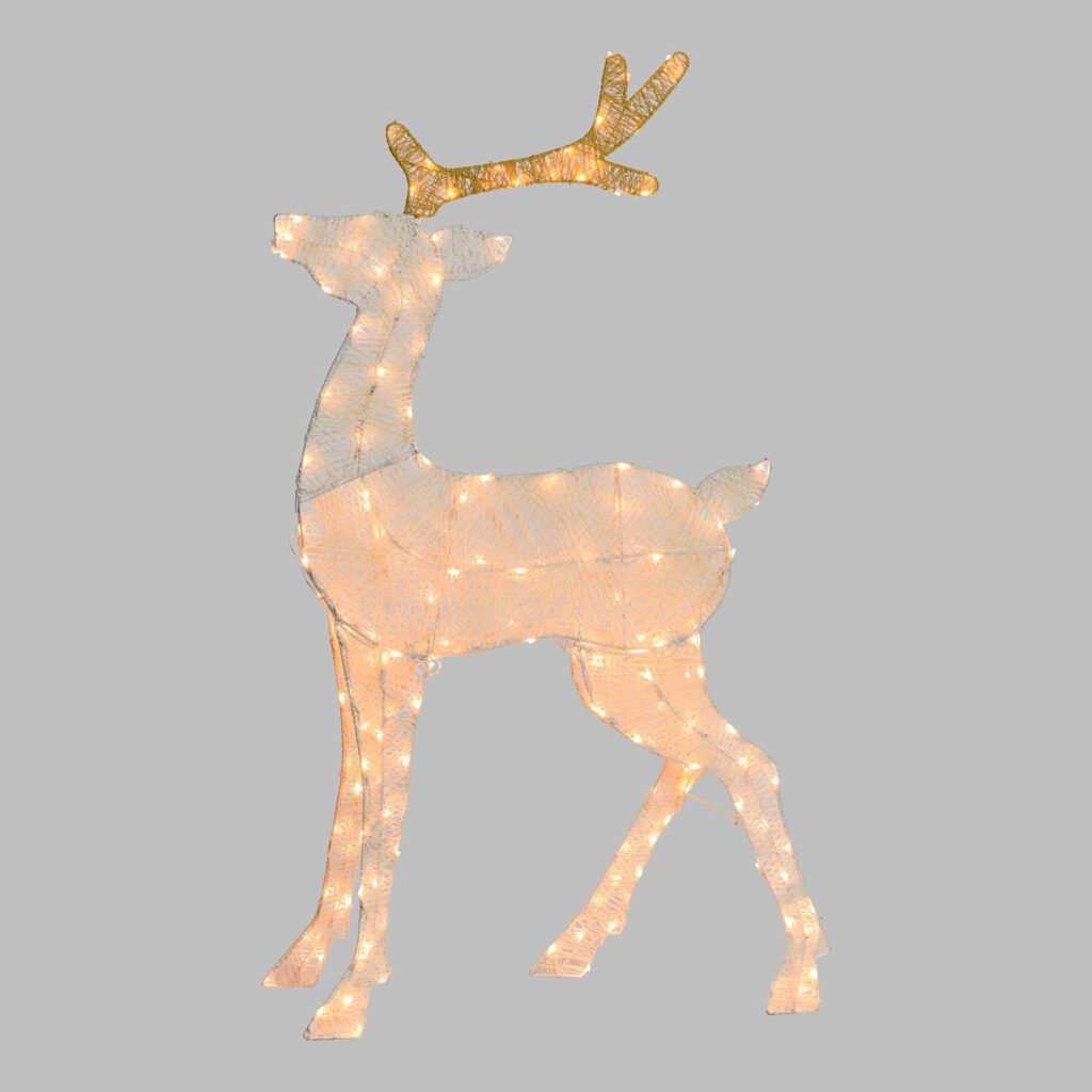 2D Šviečiantis dekoratyvinis elnias 140cm LED