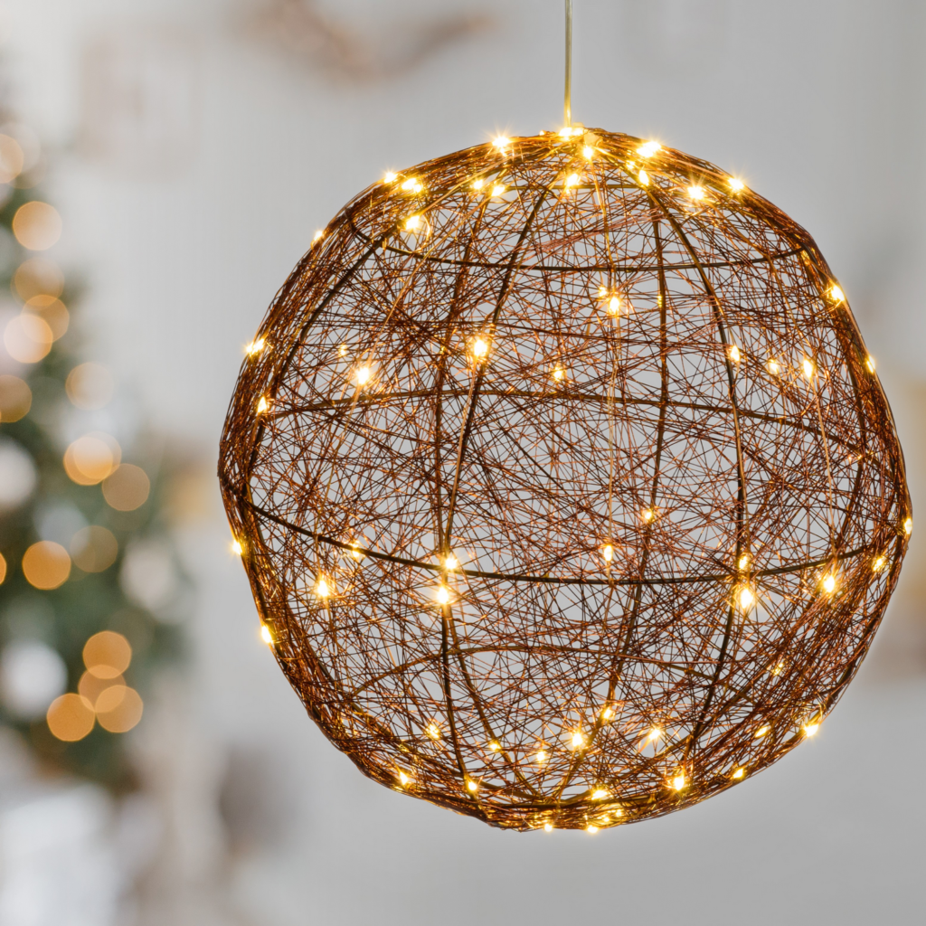 3D šviečiantis rutulys 160 LED (40F) 5m+Ø30cm