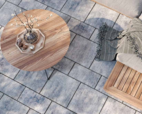 Betoninės plokštės/plytelės terasoms Bergen 39x21, daugiaspalvės