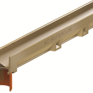 Latakas ACO Euroline 2.0 su įmontuotu PVC vamzdžiu (su ketaus grotelėmis ) 1000 mm ilgio