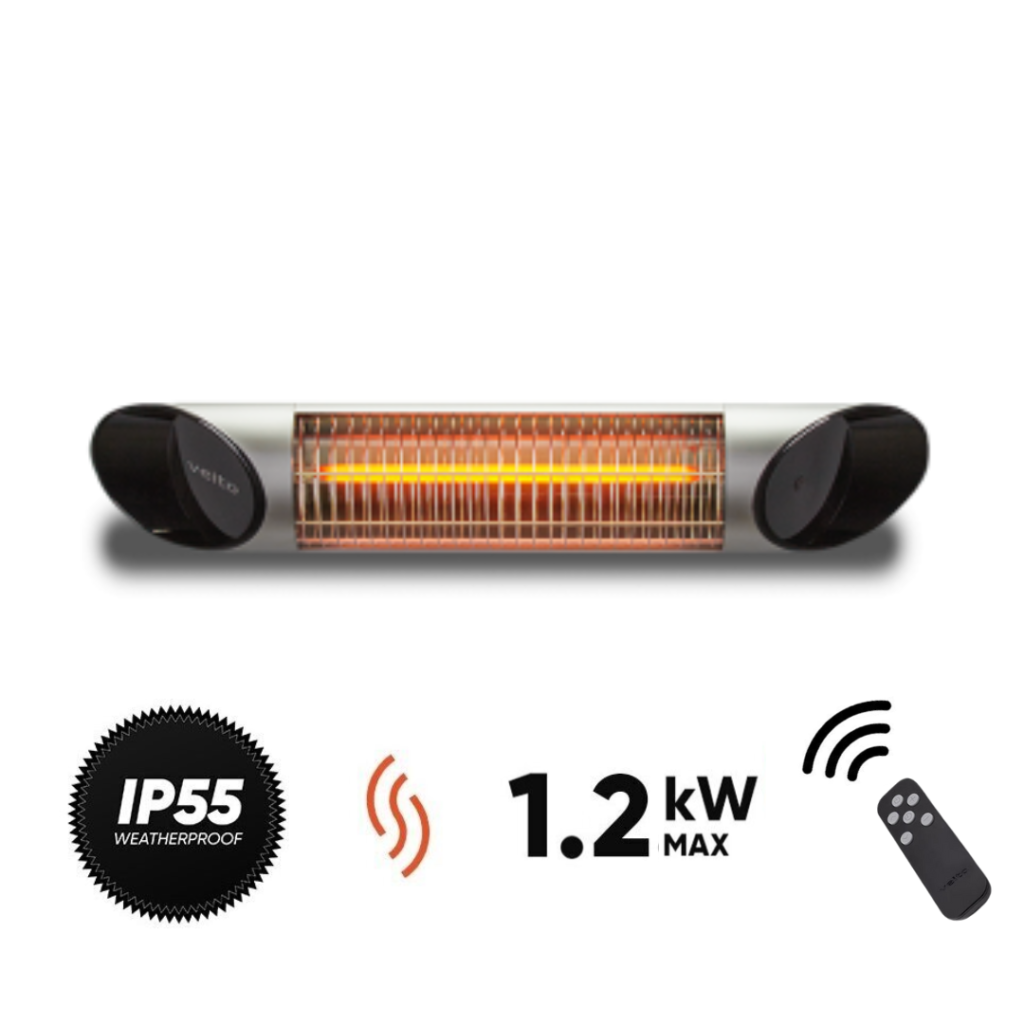 Anglies pluošto infraraudonųjų spindulių šildytuvas Veito BLADE MINI, Sidabrinis