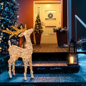 3D Šviečiantis dekoratyvinis elnias 95cm LED