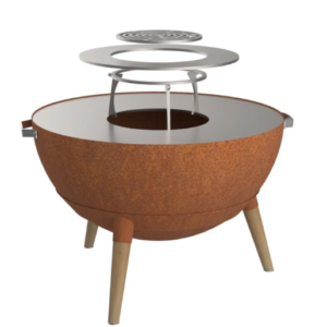 Ugniakuras su kepimo plokštuma Nexo Boule 1000 SET (corten metalo)