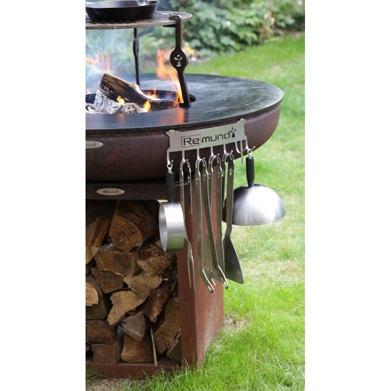 Grilius Aukuras Remundi - Carus M Ø 82cm su kepimo plokštuma, rūdžių spalvos - Image 4