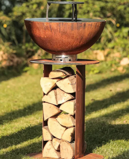 Ugniakuras Stilo grill (su kepimo plokštuma), corten metalo D60, D80 arba D100 cm